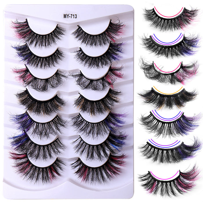 Wholesale Color Stereo Multilayer Thick Mink Hair False Eyelashes JDC-EY-JST009