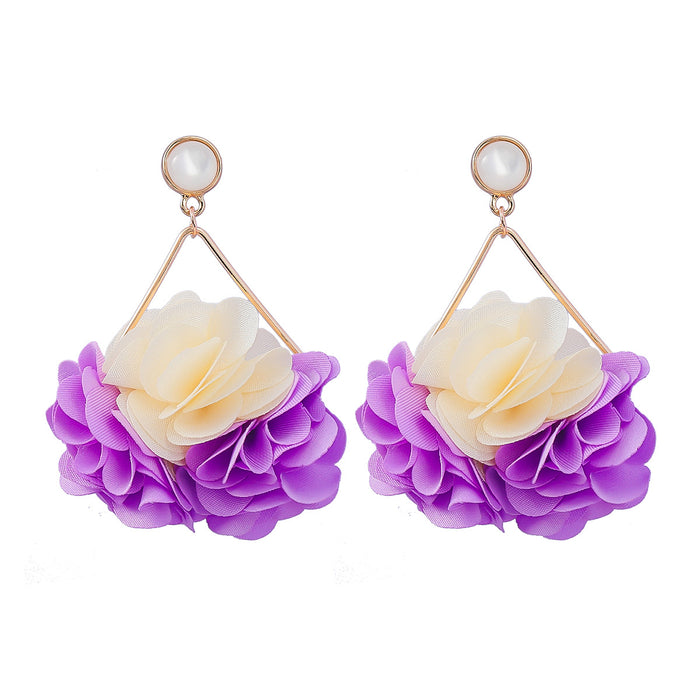 Jewelry WholesaleWholesale Flower Multilayer Braided Fabric Alloy Earrings JDC-ES-JL958 Earrings 氿乐 %variant_option1% %variant_option2% %variant_option3%  Factory Price JoyasDeChina Joyas De China