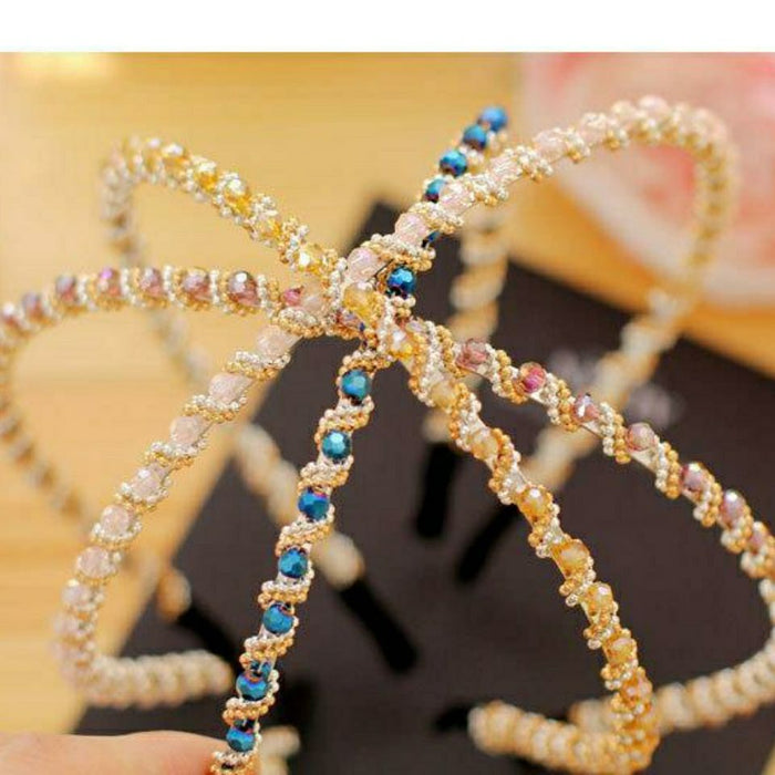 Wholesale Hand Winding Crystal Headband Wearing Bead Rhinestones JDC-HD-JunK002