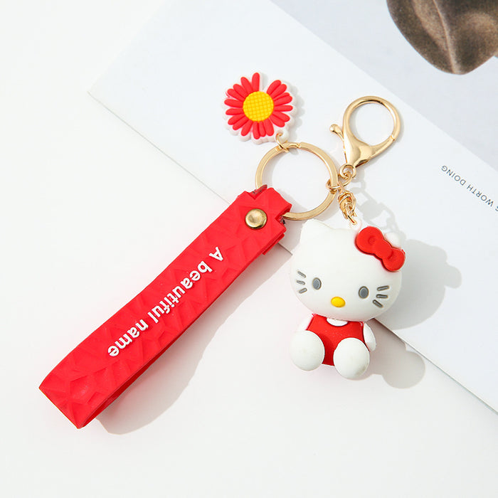 Wholesale cartoon keychain silicone cute doll pendant MOQ≥3 JDC-KC-AYuan002