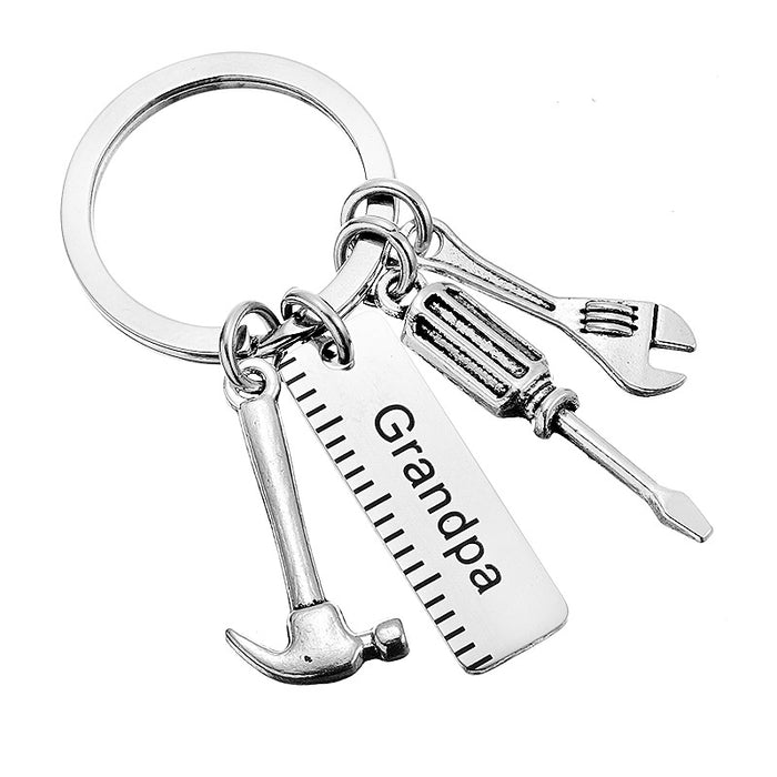 Wholesale stainless steel engraved Father's Day gift keychain MOQ≥2 JDC-KC-ShangQ003