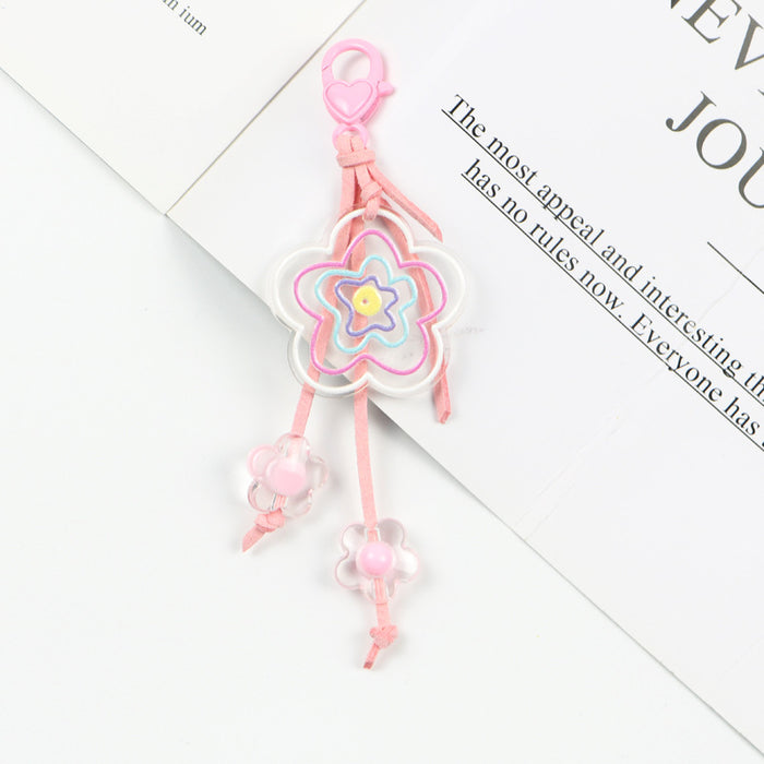 Wholesale pendant acrylic beaded keychain pendant MOQ≥2 JDC-KC-YChen001