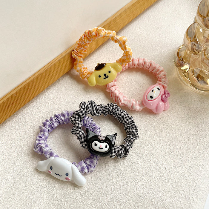 Wholesale cartoon girl heart sweet head rope pleated small intestine hair ring MOQ≥2 JDC-HS-SXD006