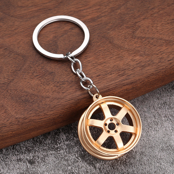 Wholesale three-dimensional car modification accessories wheel metal keychain JDC-KC-YiJ005