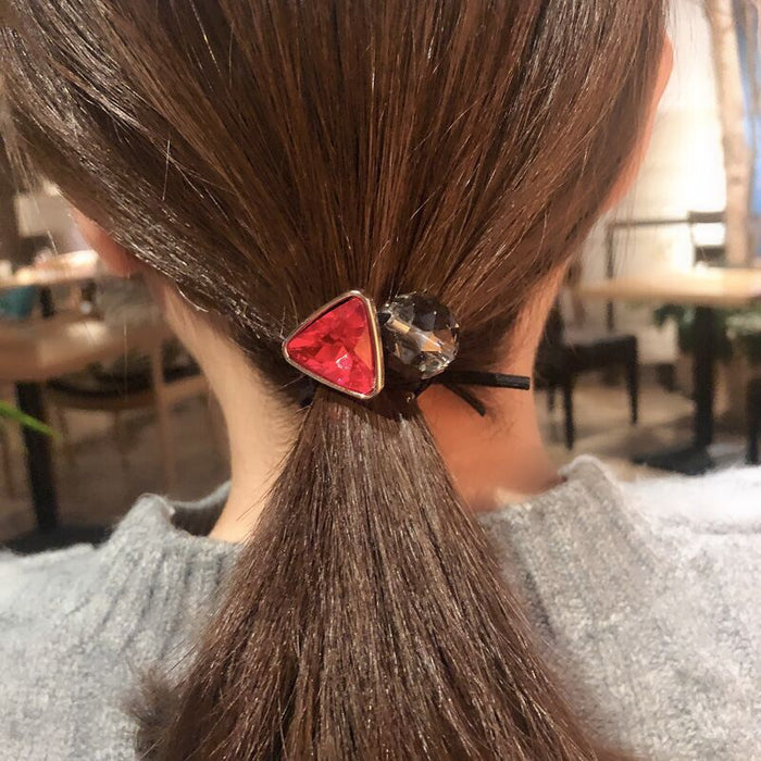 Jewelry WholesaleWholesale triangle crystal hair rope JDC-HS-FuY002 Hair Scrunchies 赴渊 %variant_option1% %variant_option2% %variant_option3%  Factory Price JoyasDeChina Joyas De China