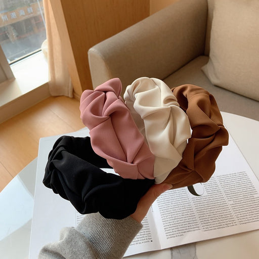 Jewelry WholesaleWholesale pleated wide brim solid color simple headband JDC-HD-DiShuo002 Headband 迪硕 %variant_option1% %variant_option2% %variant_option3%  Factory Price JoyasDeChina Joyas De China