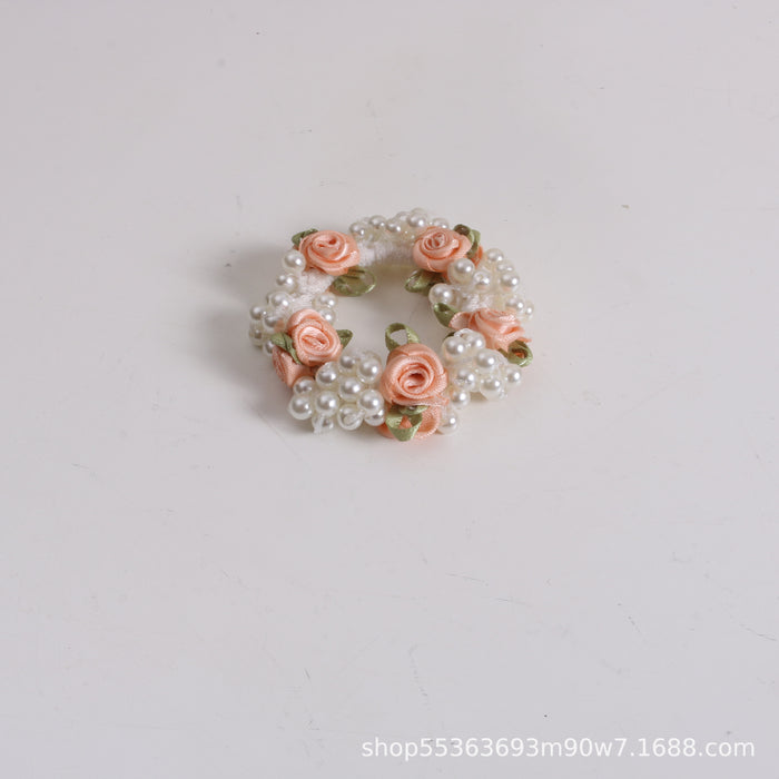 Wholesale ball head flower female head rope hair ring JDC-HS-TengH004