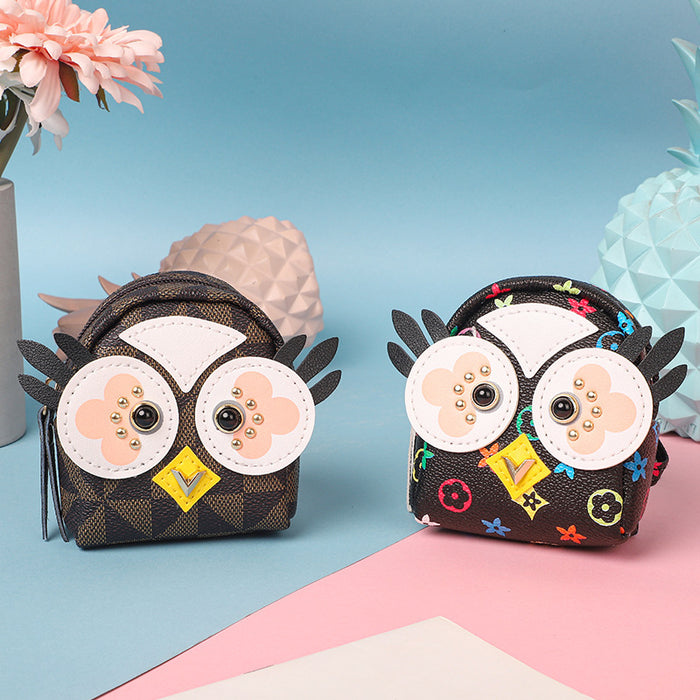 Wholesale Keychains PU Leather Owl Coin Purse MOQ≥5 JDC-KC-XingY004