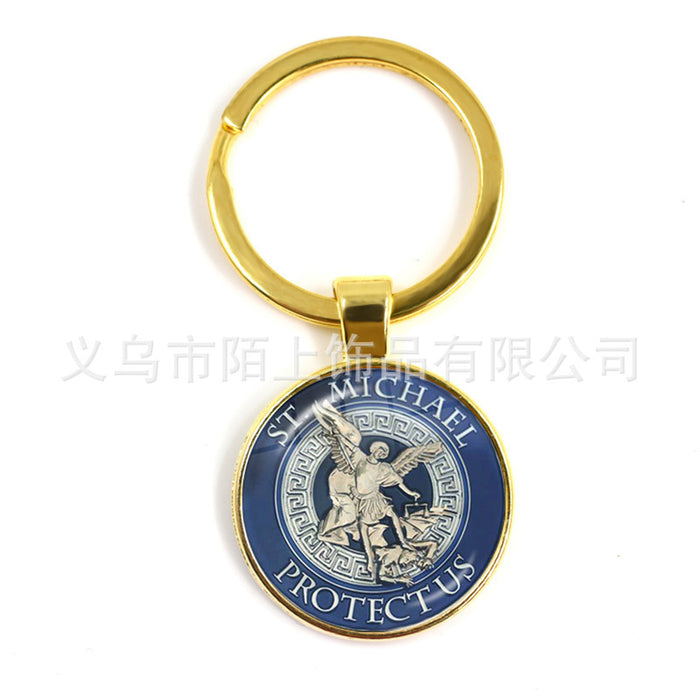 Wholesale St.Michael Russian Orthodox Time Gemstone Zinc Alloy Keychain JDC-KC-MoS001