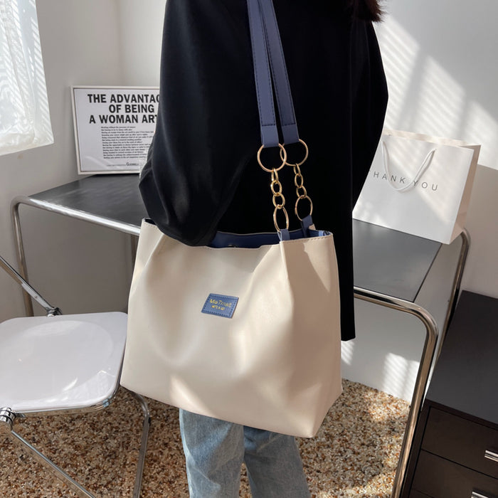 Wholesale Handbag PU Simple Chain Large Capacity Shoulder Tote Bag JDC-HB-AYF003