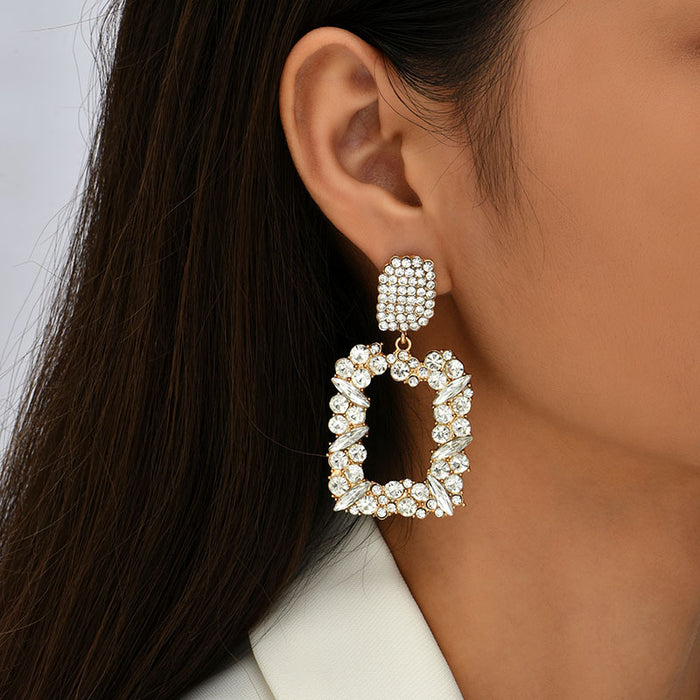 Jewelry WholesaleWholesale geometric square rhinestone earrings JDC-ES-Lai010 Earrings 恋艾 %variant_option1% %variant_option2% %variant_option3%  Factory Price JoyasDeChina Joyas De China