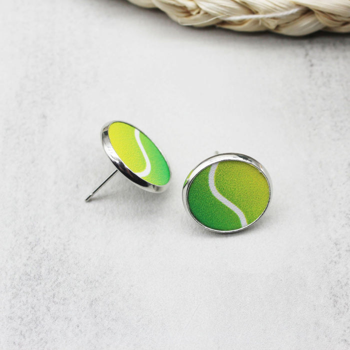 Wholesale Earrings Leather Round Sports Wind Balls MOQ≥2 JDC-ES-TianPi022