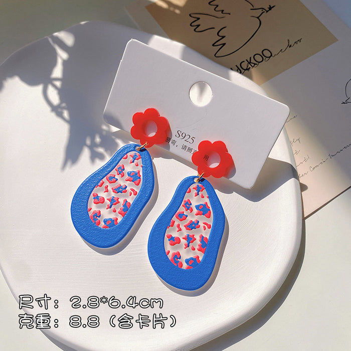 Jewelry WholesaleWholesale geometric candy color graffiti embossed stud stud earrings MOQ≥2 JDC-ES-XiaY002 Earrings 夏樱 %variant_option1% %variant_option2% %variant_option3%  Factory Price JoyasDeChina Joyas De China