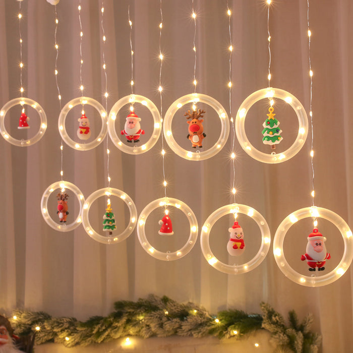 Wholesale Decorative Plastic LED Christmas Light String Ring Curtain Decoration JDC-DCN-XiYing001