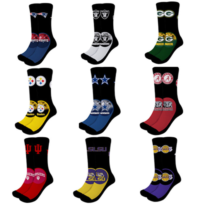 Wholesale of 10pcs Cotton Printed Sports High Socks (F) JDC-SK-ShangG001