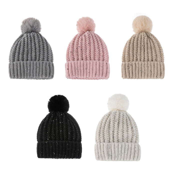 Wholesale Hat Acrylic Solid Color Ladies Plus Fleece Strip Knit Hat JDC-FH-XB045