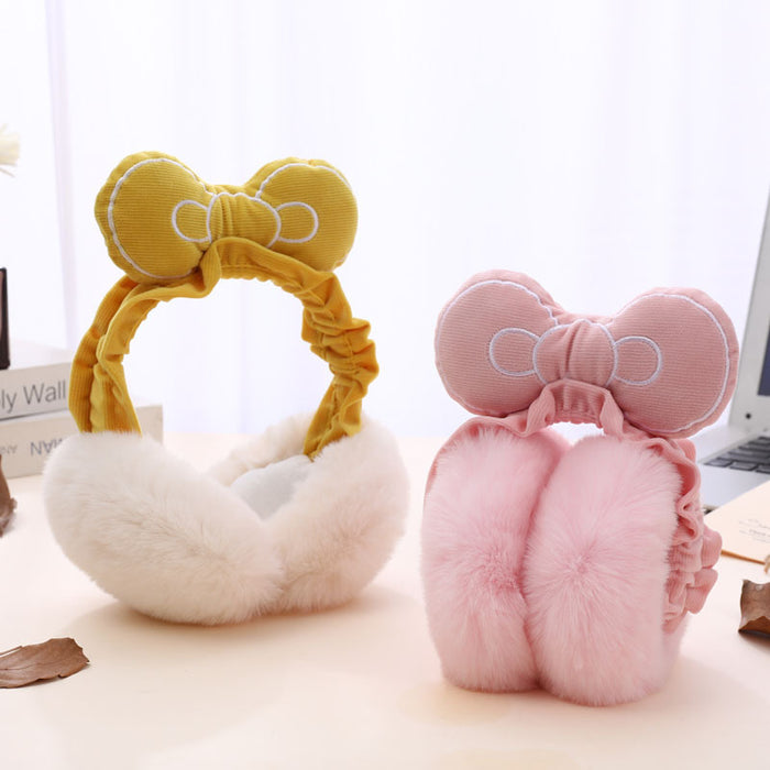 Wholesale Earmuff Plush Foldable Cute Warm Winter Bow MOQ≥3 JDC-EF-ChuD003