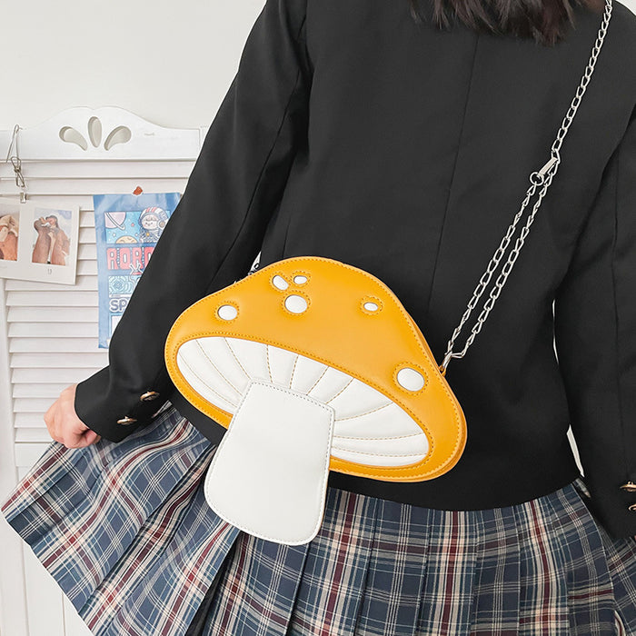 Wholesale design funny cute cartoon pu mushroom shape messenger bag JDC-SD-Hanc008