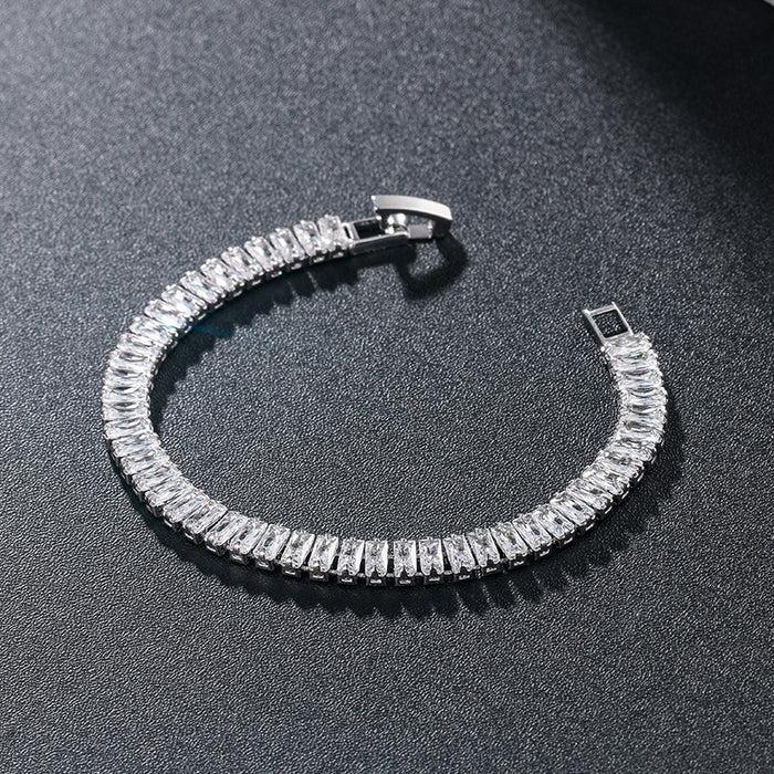 Jewelry WholesaleWholesale zircon tennis bracelet rectangular chain tennis chain JDC-BT-KS003 Bracelet 卡诗 %variant_option1% %variant_option2% %variant_option3%  Factory Price JoyasDeChina Joyas De China