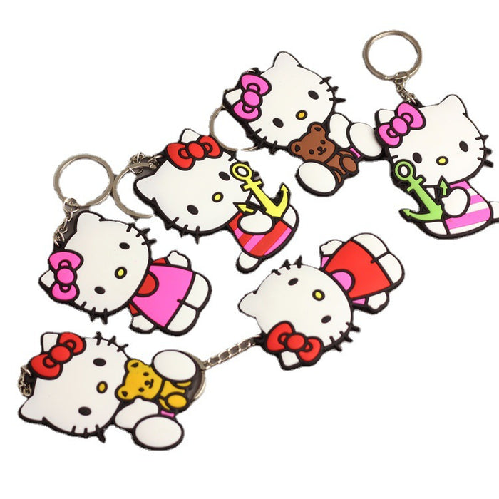 Wholesale keychain pvc soft plastic cartoon cute bag pendant MOQ≥3 JDC-KC-HMB011