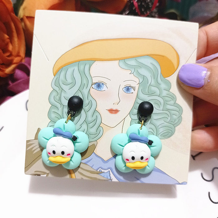 Wholesale Earrings Resin Cute Cartoon Simulation Funny Petal Earrings (M) JDC-ES-Xingj025