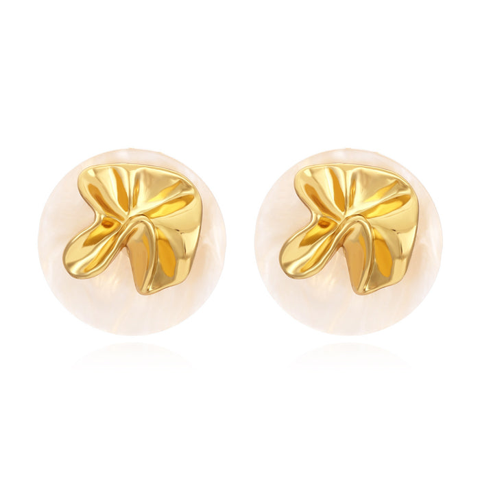Wholesale Vintage Ruffled Floral Alloy Earrings JDC-ES-ManY032