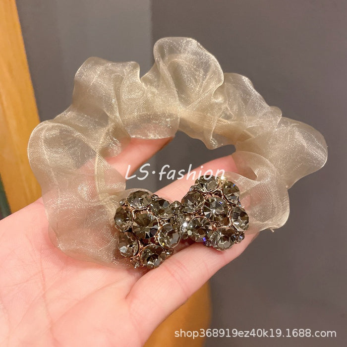 Wholesale Rhinestone Large Intestine Hair Tie Bow Head Rope JDC-HS-LiS011