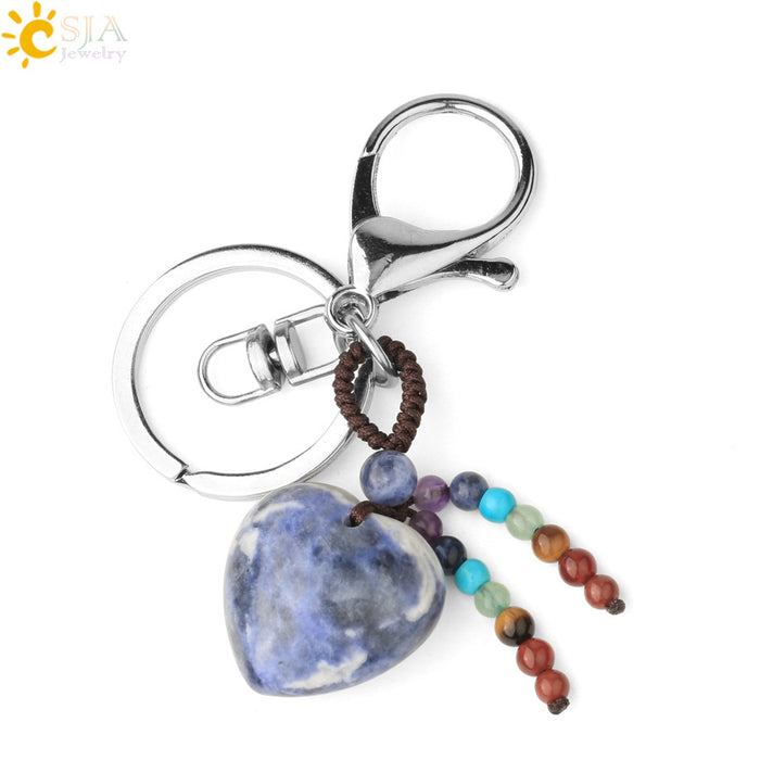 Wholesale Heart Shaped Turquoise Opal Crystal Keychain JDC-KC-HS002