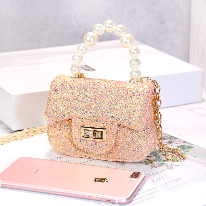 Wholesale Shiny Mini Women's Bag Pearl Handheld Children's Messenger Bag JDC-SD-Yixuan002