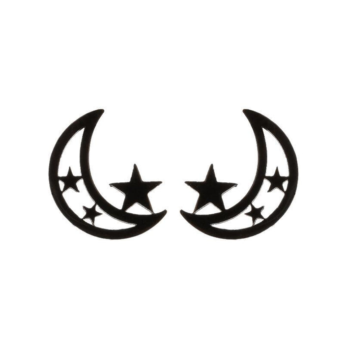 Wholesale Stainless Steel Pentagram Moon Earrings JDC-ES-SS029