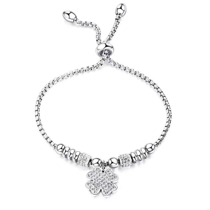 Wholesale Bracelet Stainless Steel Four Leaf Clover MOQ≥10 JDC-BT-FaM004