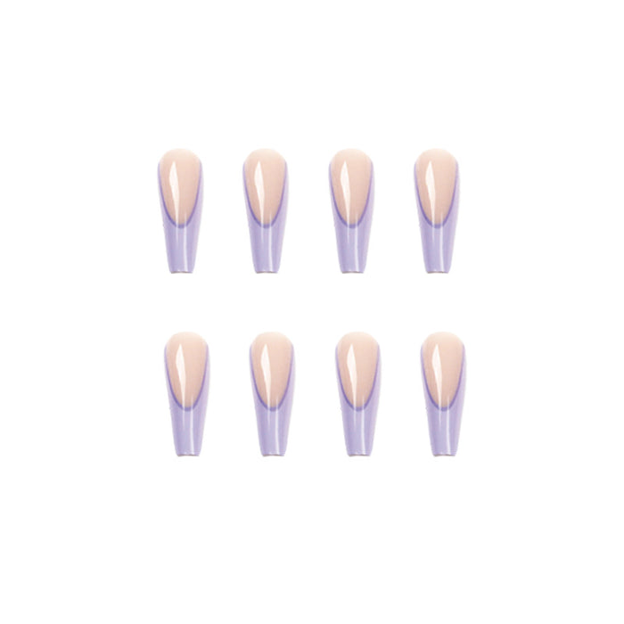 Wholesale Nail Patches French Purple Long Ballet 24pcs/box MQO≥3 JDC-NS-LFan033