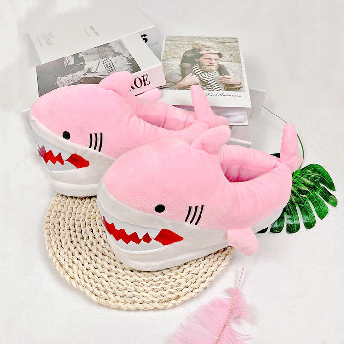 Wholesale Winter Cartoon Shark Head Plush Slippers JDC-SP-Dingy001