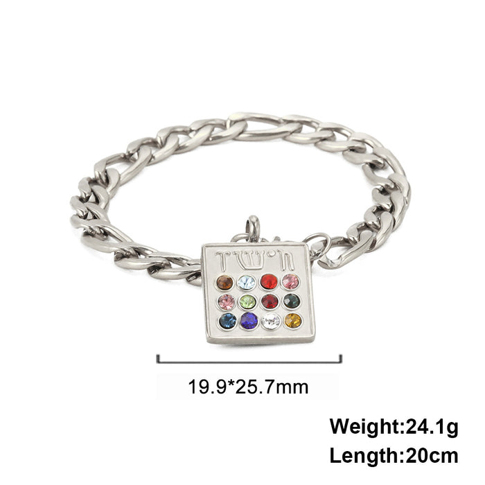 Wholesale Bracelet Stainless Steel Twelve Birthstones JDC-BT-QiJu006