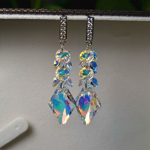 Jewelry WholesaleWholesale spring exaggerated sparkling crystal long women's earrings JDC-ES-kait003 Earrings 开康 %variant_option1% %variant_option2% %variant_option3%  Factory Price JoyasDeChina Joyas De China