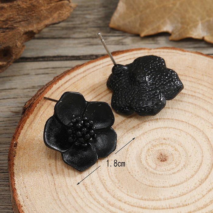 Wholesale Earrings Alloy Spray Painted Flowers MOQ≥2 JDC-ES-KaiQ059