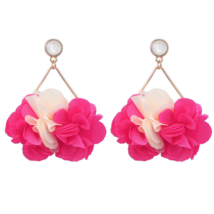 Jewelry WholesaleWholesale Flower Multilayer Braided Fabric Alloy Earrings JDC-ES-JL958 Earrings 氿乐 %variant_option1% %variant_option2% %variant_option3%  Factory Price JoyasDeChina Joyas De China