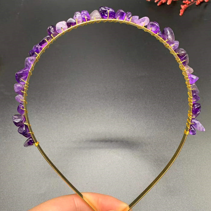 Wholesale Natural Crystal Gravel Crown Headband JDC-HD-ZHIY002