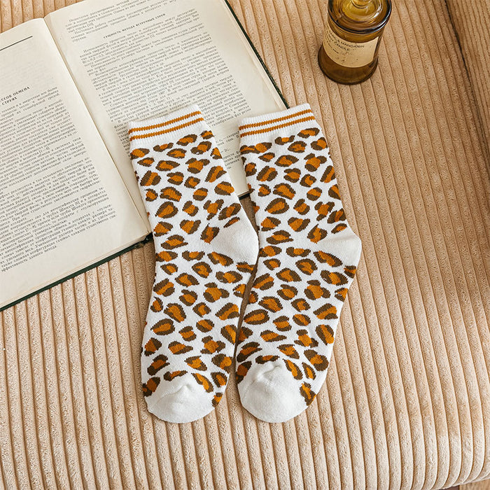 Wholesale Sock Cotton Mid Tube Sweat Absorbing Winter Thickening Warm Leopard Print JDC-SK-MD006