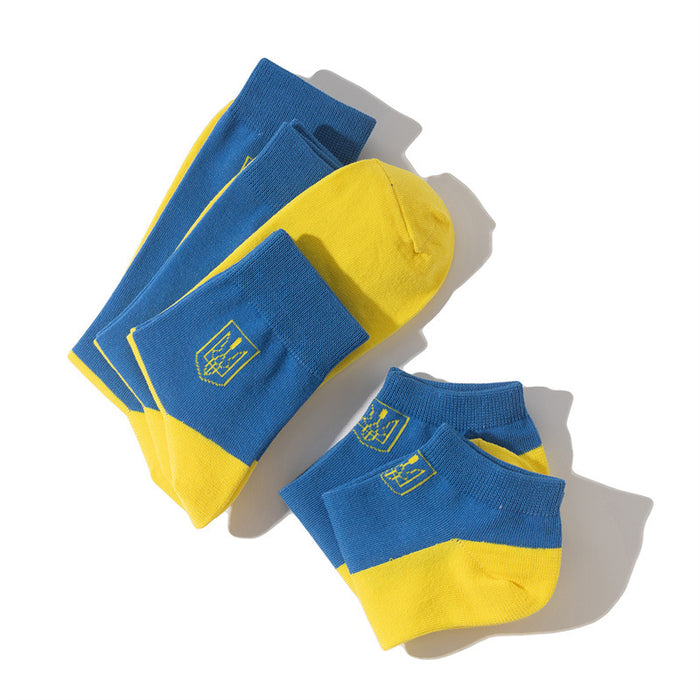 wholesale socks cotton ukrainian flag socks MOQ≥10 JDC-SK-HuiHe028