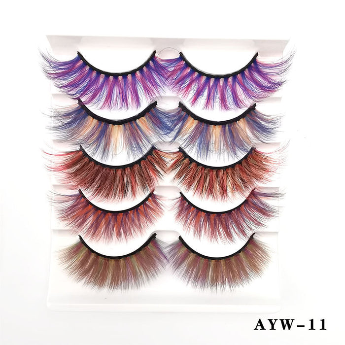 Jewelry WholesaleWholesale Color Messy False Eyelashes 5 Pairs Pack JDC-EY-LDian002 eyelashes 靓点 %variant_option1% %variant_option2% %variant_option3%  Factory Price JoyasDeChina Joyas De China