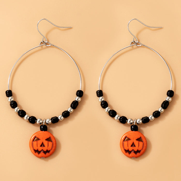 Wholesale Earring Alloy Halloween Skull Color Rice Bead Bracelet Earrings JDC-ES-MOM018