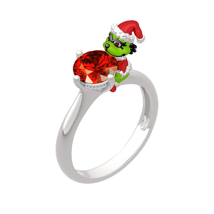 Wholesale Rings Alloy Cute Cartoon Dinosaur Christmas MOQ≥5 JDC-RS-YunM001