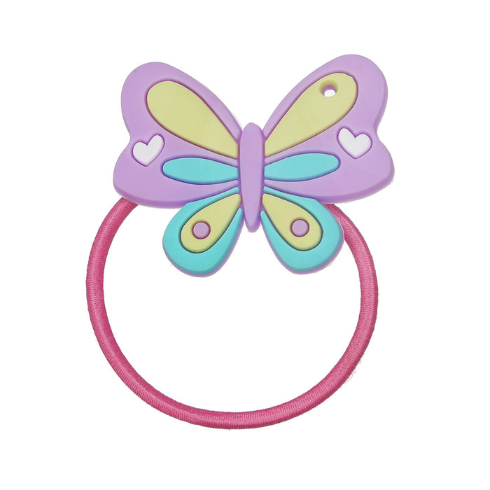 Wholesale Hair Scrunchies PVC Elastic Band Cute Cartoon Butterfly 20pcs (M) JDC-HS-KShou001