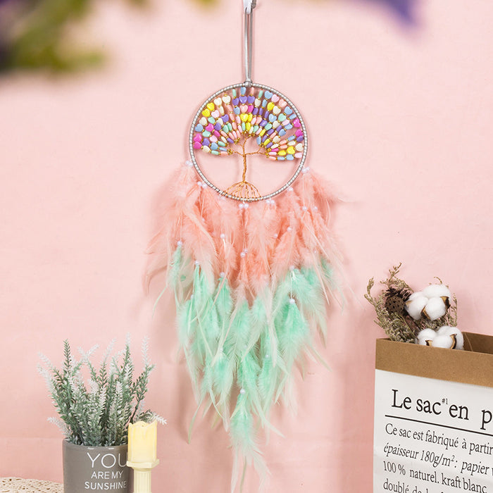 Jewelry WholesaleWholesale Plastic Candy Tree Of Life Feather Iron Ring Dreamcatcher JDC-DC-MYu002 Dreamcatcher 梦羽 %variant_option1% %variant_option2% %variant_option3%  Factory Price JoyasDeChina Joyas De China