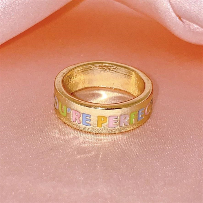 Wholesale Stainless Steel Enamel FUCK YOU Flower Ring JDC-RS-XuanC003