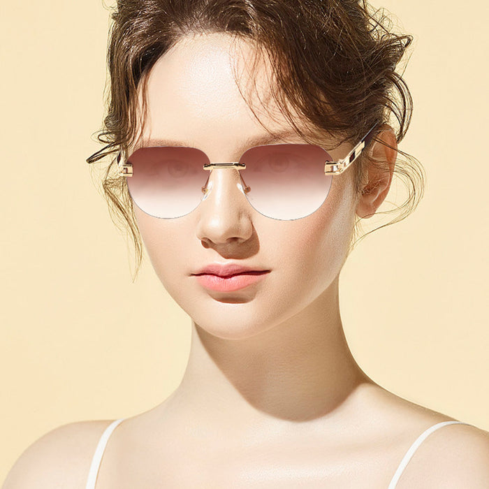 Wholesale Sunglasses Metal Oval Frame JDC-SG-BaoL020