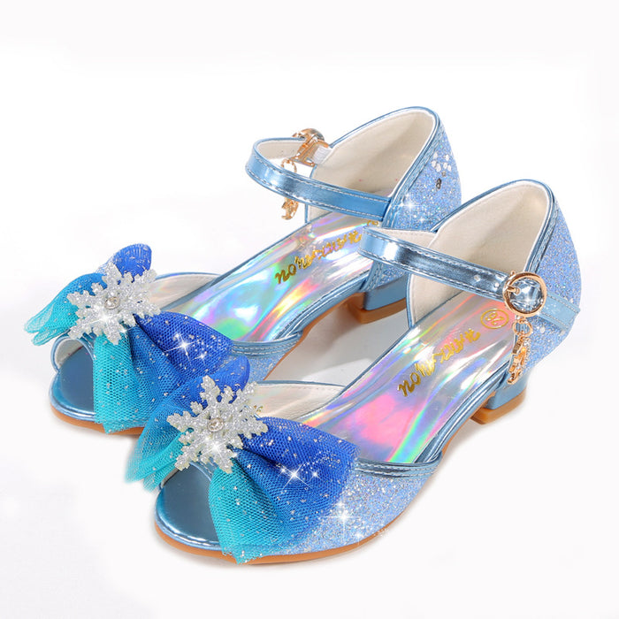 Wholesale Summer Bow Princess Shoes Little Girls High Heel Student Sandals JDC-SD-HNN001