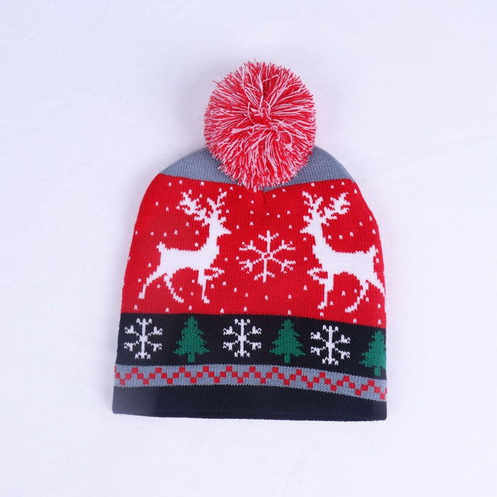 Wholesale Hat Wool Warm Wool Ball Christmas Kids Knitted Hat JDC-FH-JunC003