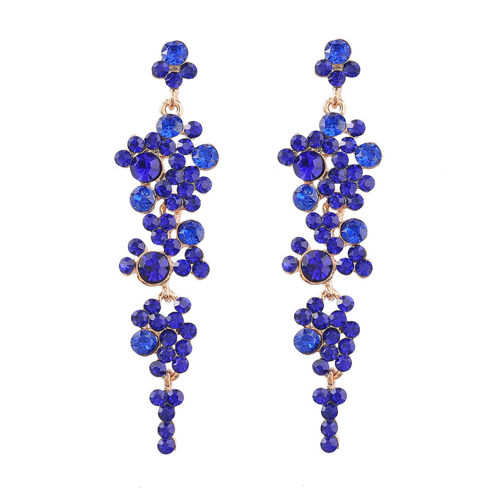 Wholesale Alloy Diamond Acrylic Floral Long Earrings JDC-ES-JL998